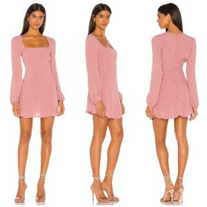 🎀 Revolve, Flynn Skye, Maiden Parisian Pink Polka Dot Mini Dress